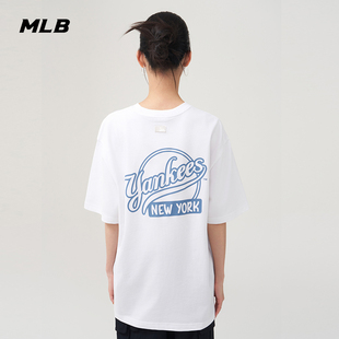 MLB官方 TSB53 男女情侣潮流字母印花logo圆领百搭T恤25夏季 新款
