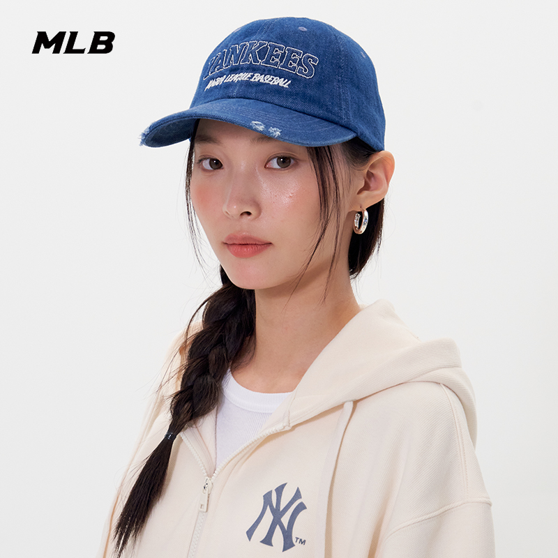 MLB官方男女情侣时尚百搭牛仔可调节软顶棒球帽25秋季新款CPV21