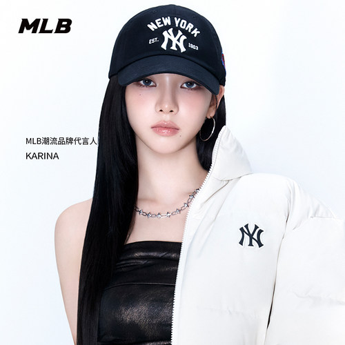 MLB官方 KARINA同款男女时尚复古软顶棒球帽春夏CPB10