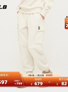 MLB官方 男女情侣加绒大口袋工装风休闲束脚长裤24冬季PTB08