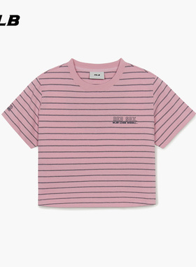 MLB官方 女款学院风休闲条纹短款T恤舒适百搭短袖25夏季新款TSV03