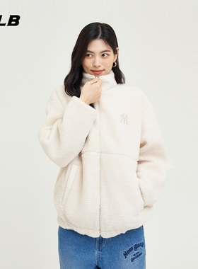 MLB官方男女情侣学院风双面穿仿羊羔绒时尚外套24冬季FDV03