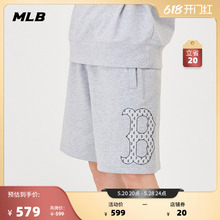 MLB官方 男女情侣时尚老花运动短裤抽绳百搭休闲24夏季新款SPM01