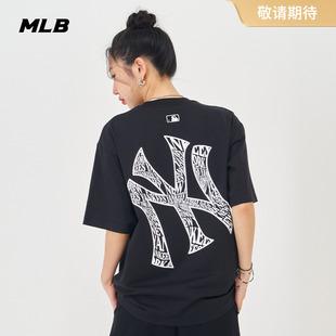 圆领纯棉运动T恤24夏季 新款 男女情侣立体LOGO短袖 MLB官方 TSU01