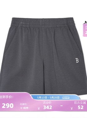 MLB官方 男女情侣小logo短裤纯色简约运动休闲裤SPB01