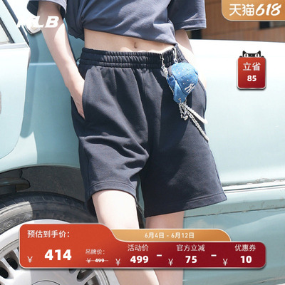 MLB官方 男女同款时尚百搭纯色小标休闲短裤26夏季新款潮流SPB01