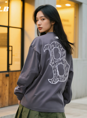 MLB官方 男女情侣防晒运动休闲潮流背标长袖T恤25秋季新款TSB05