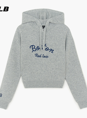 MLB官方 女款短款学院风连帽针织套衫毛衣秋季新款KPV04/PTB09