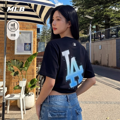 MLB官方 男女同款潮流百搭渐变星光背标凉感T恤26夏季新款TSB60