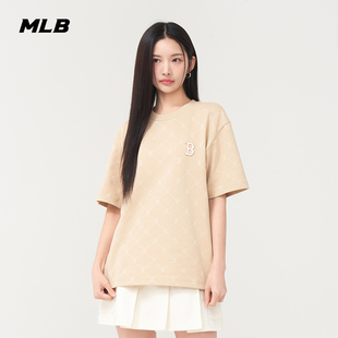 满印老花休闲T恤夏季 MLB官方 男女情侣圆领时尚 短袖 TSM01 新款