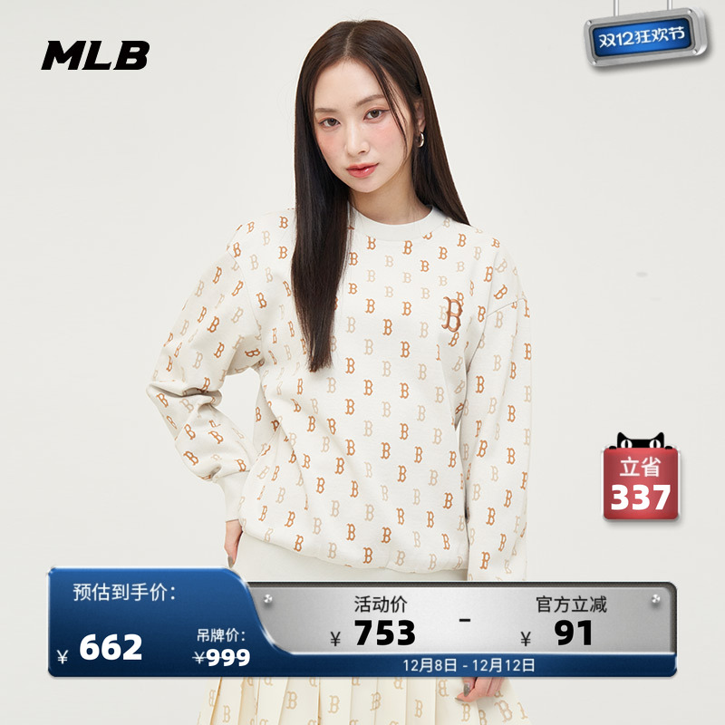 MLB官方圆领套头卫衣24秋季新款