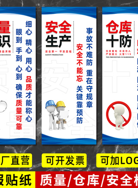 5S 6S 7S管理标语工厂安全品质仓库标识牌企业生产车间文化墙海报