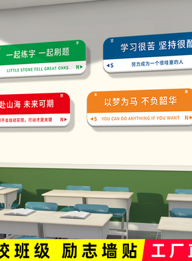 小学教室装饰学习励志标语高三中考班级文化墙布置神器自习黑板报