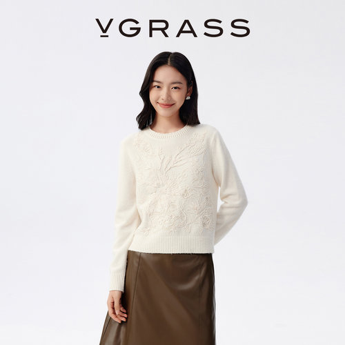 VGRASS重工组合刺绣套头针织衫