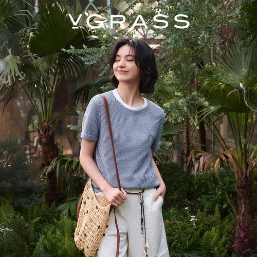 VGRASS混色合股纱针织衫