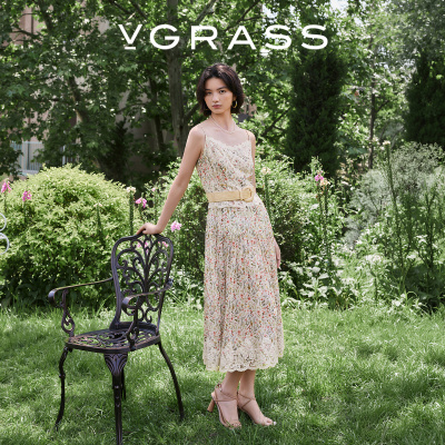 VGRASSliberty印花吊带裙