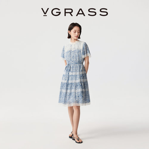 VGRASSLiberty印花连衣裙