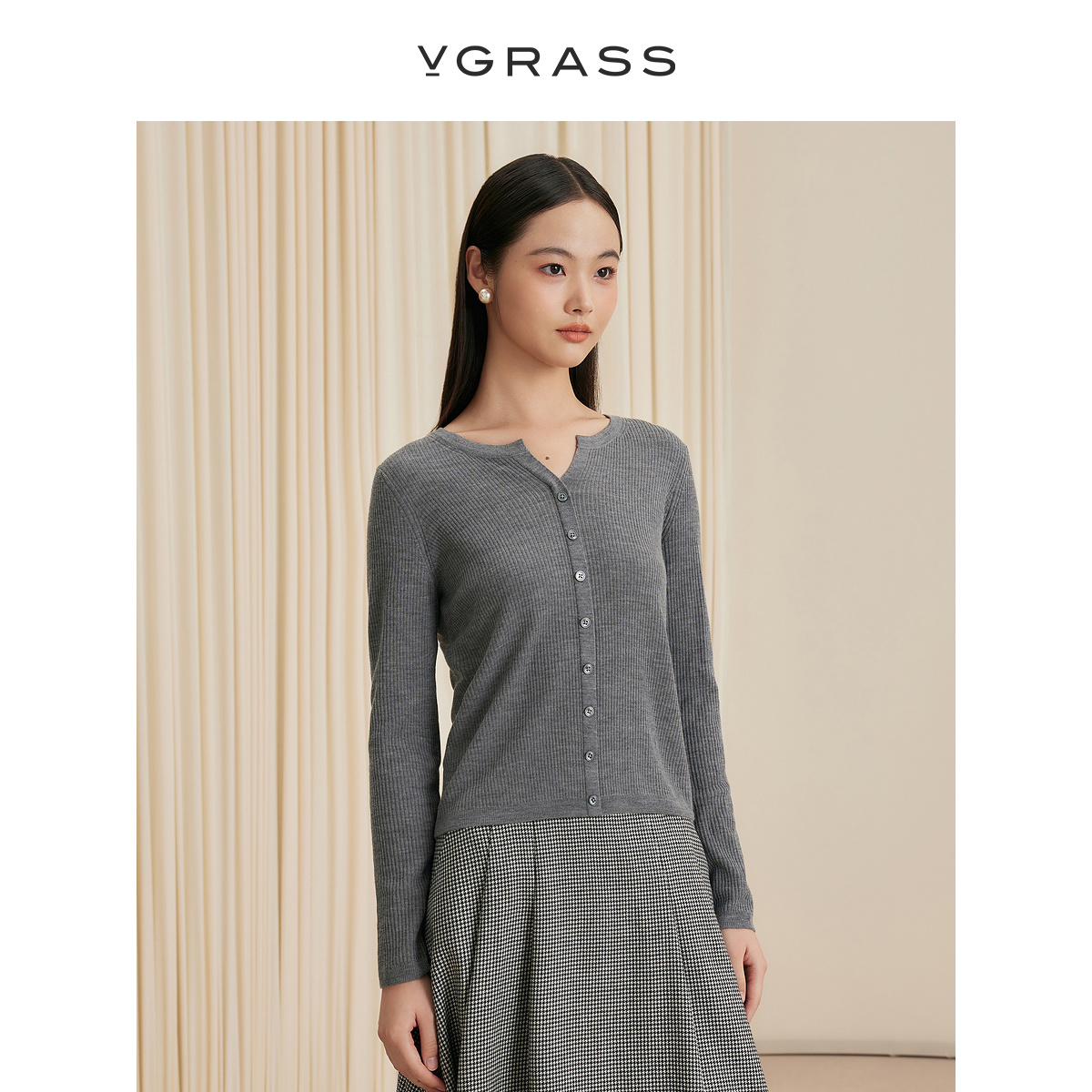 VGRASS美利奴细羊毛舒适针织衫