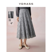新款 VGRASS进口网纱重工刺绣伞裙秋季 蕾丝半裙 蝶语生花系列