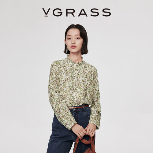 VGRASS浪漫印花小上衣