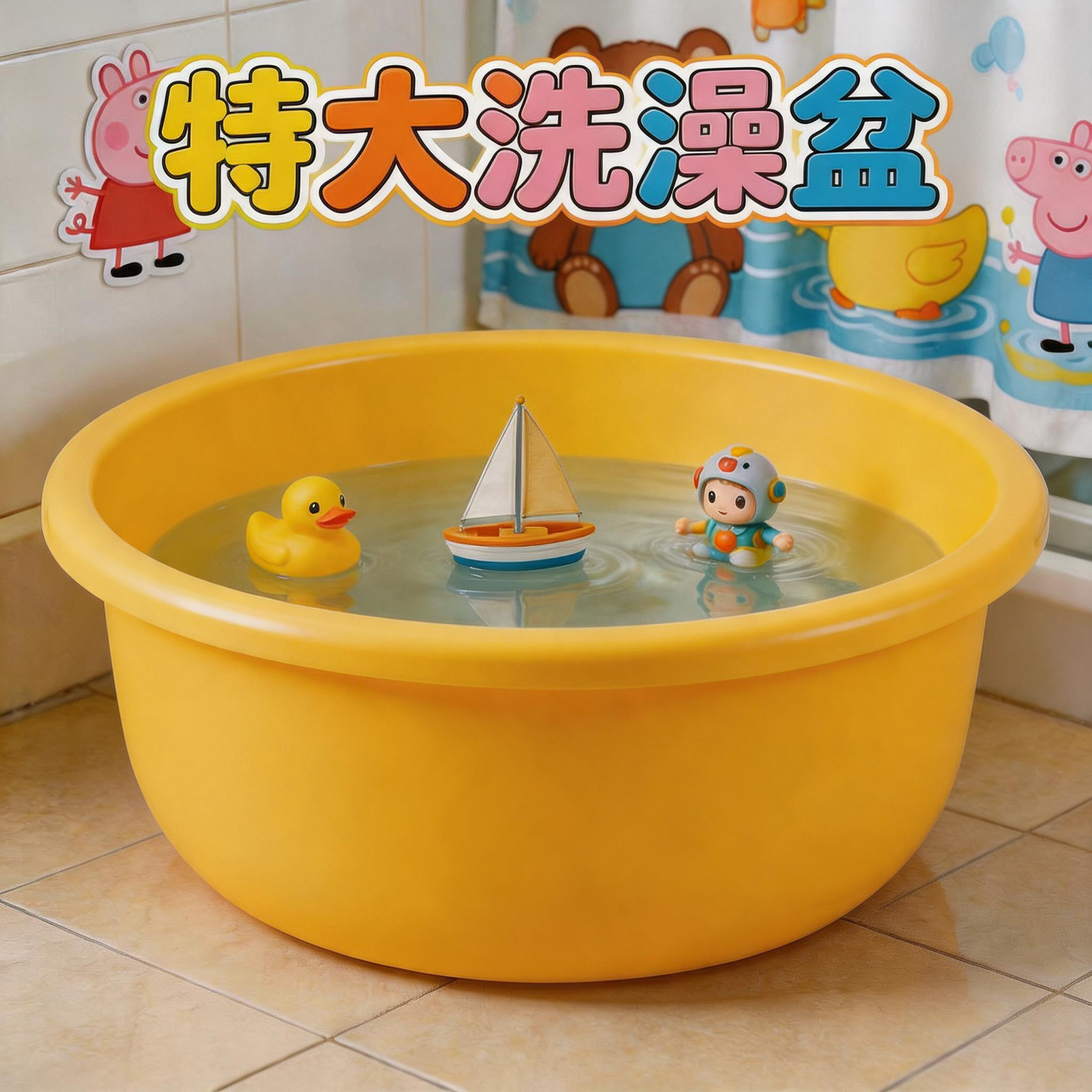 脸盆特大号圆盆塑料家用加厚宝宝儿童小孩澡盆子新生婴儿洗澡盆