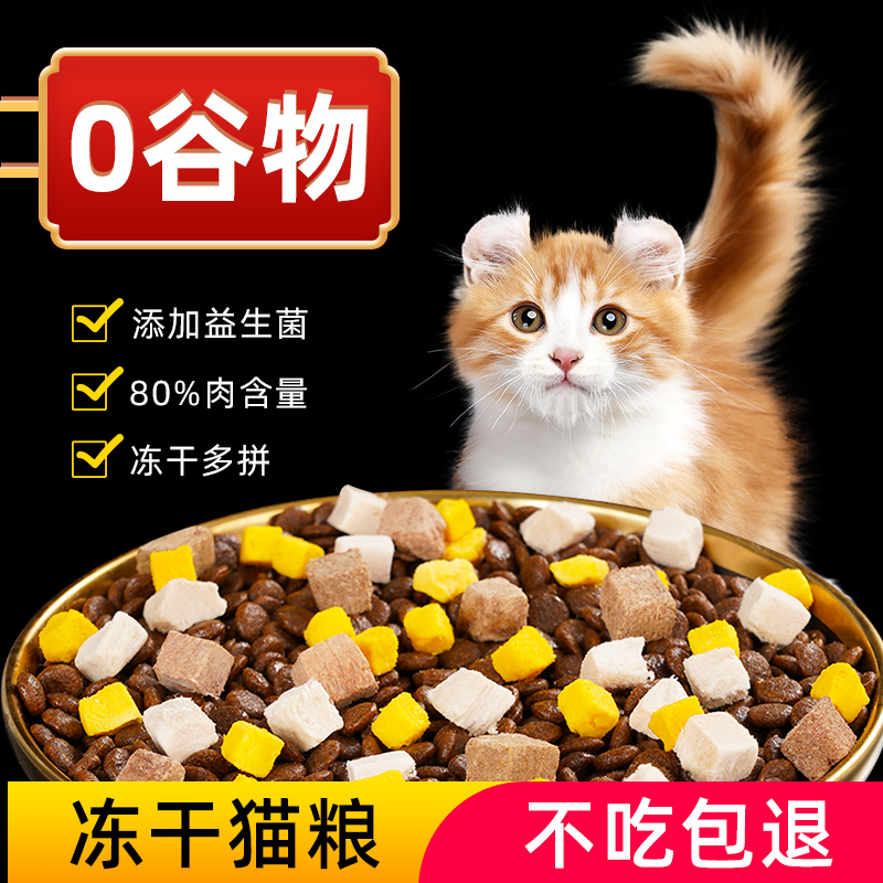 长毛猫幼崽猫粮添加冻干奶糕粮