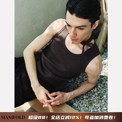 Manifold重磅棉混纺坑条螺纹背心