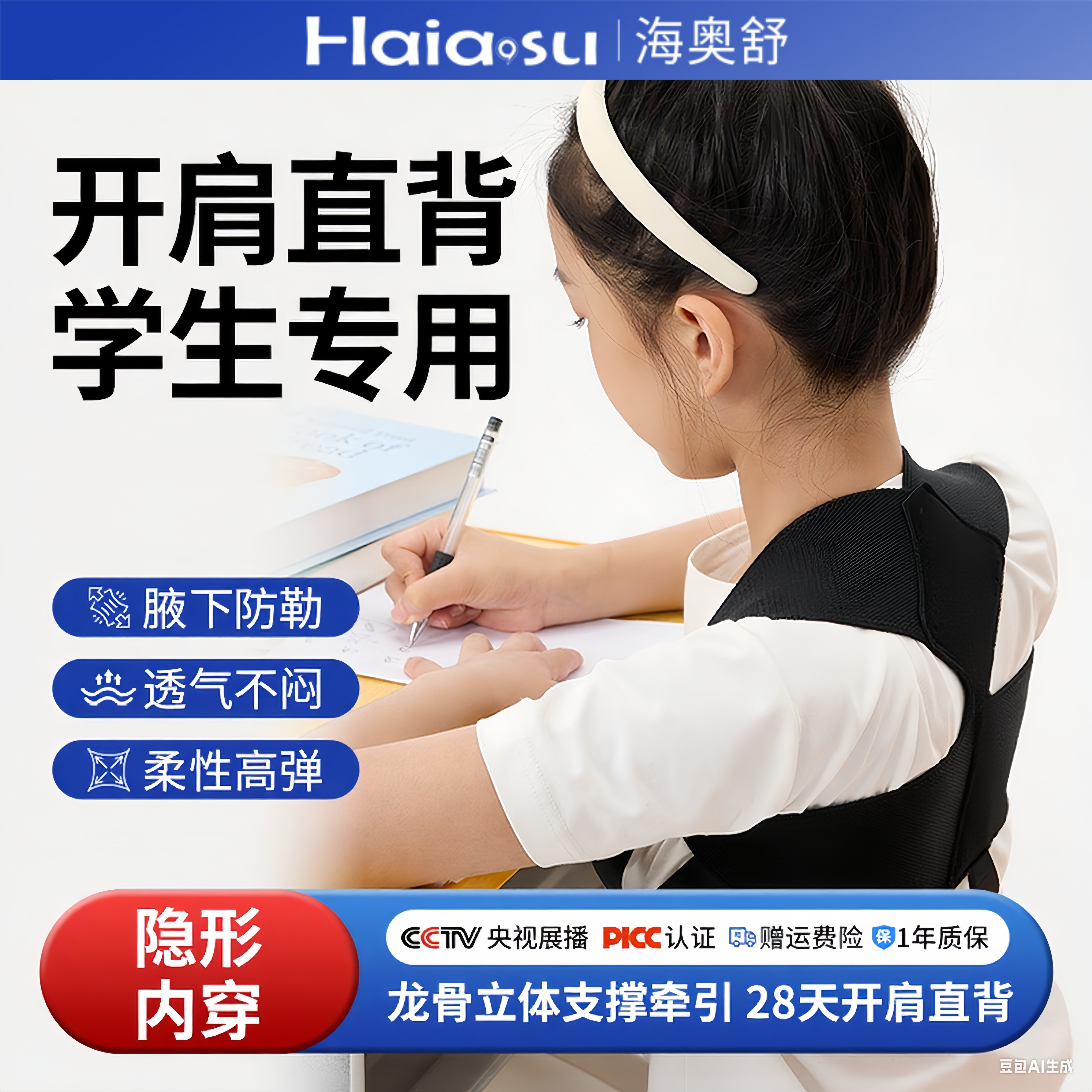 【开肩美背】学生专用矫正驼背