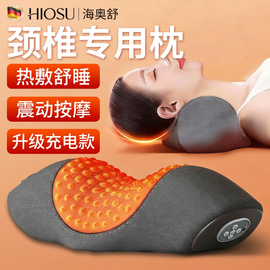 颈椎按摩仪热敷专用舒睡震动按摩牵引保暖护颈枕病脑供血不足头晕