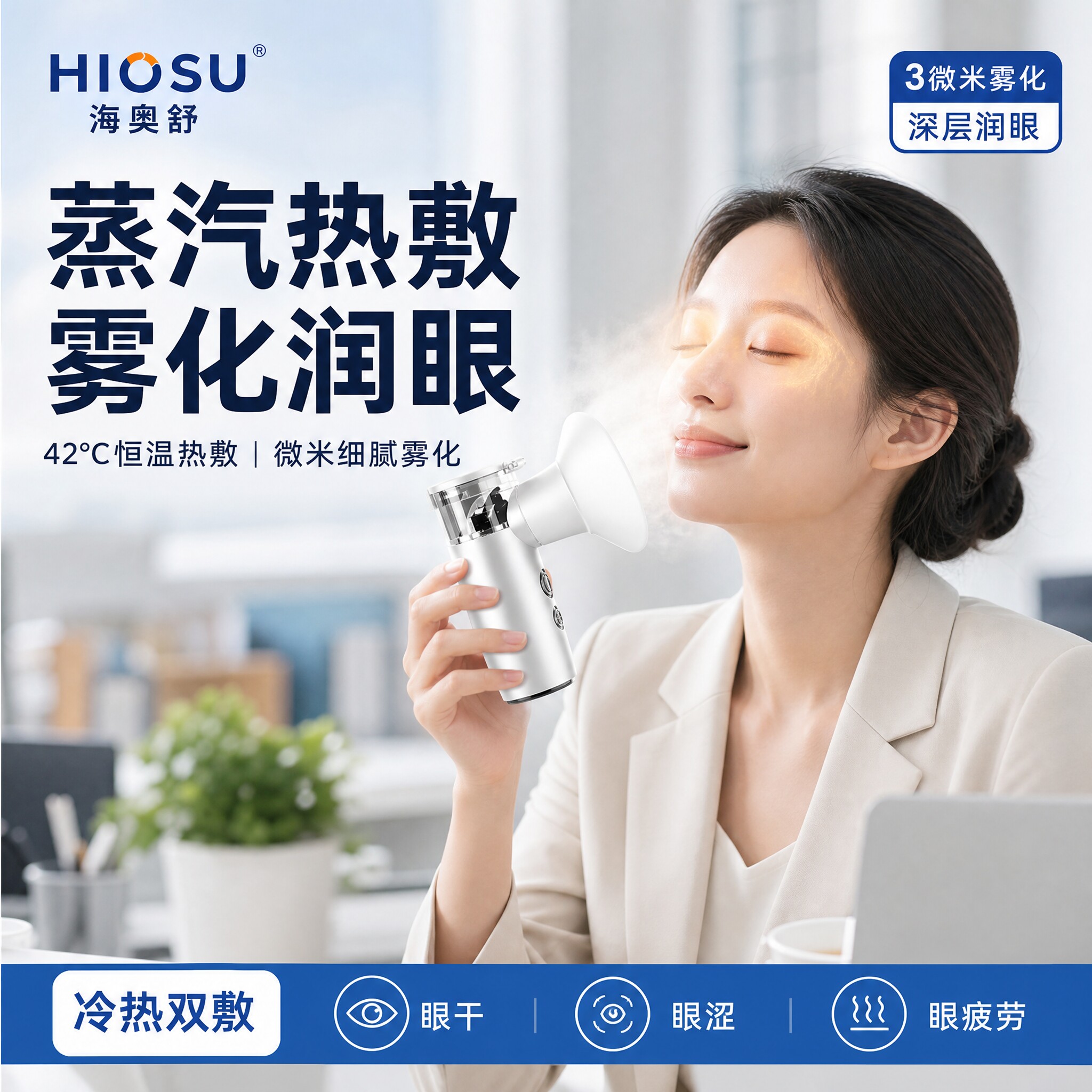 【冷热润眼仪】蒸汽缓解眼部干涩图片