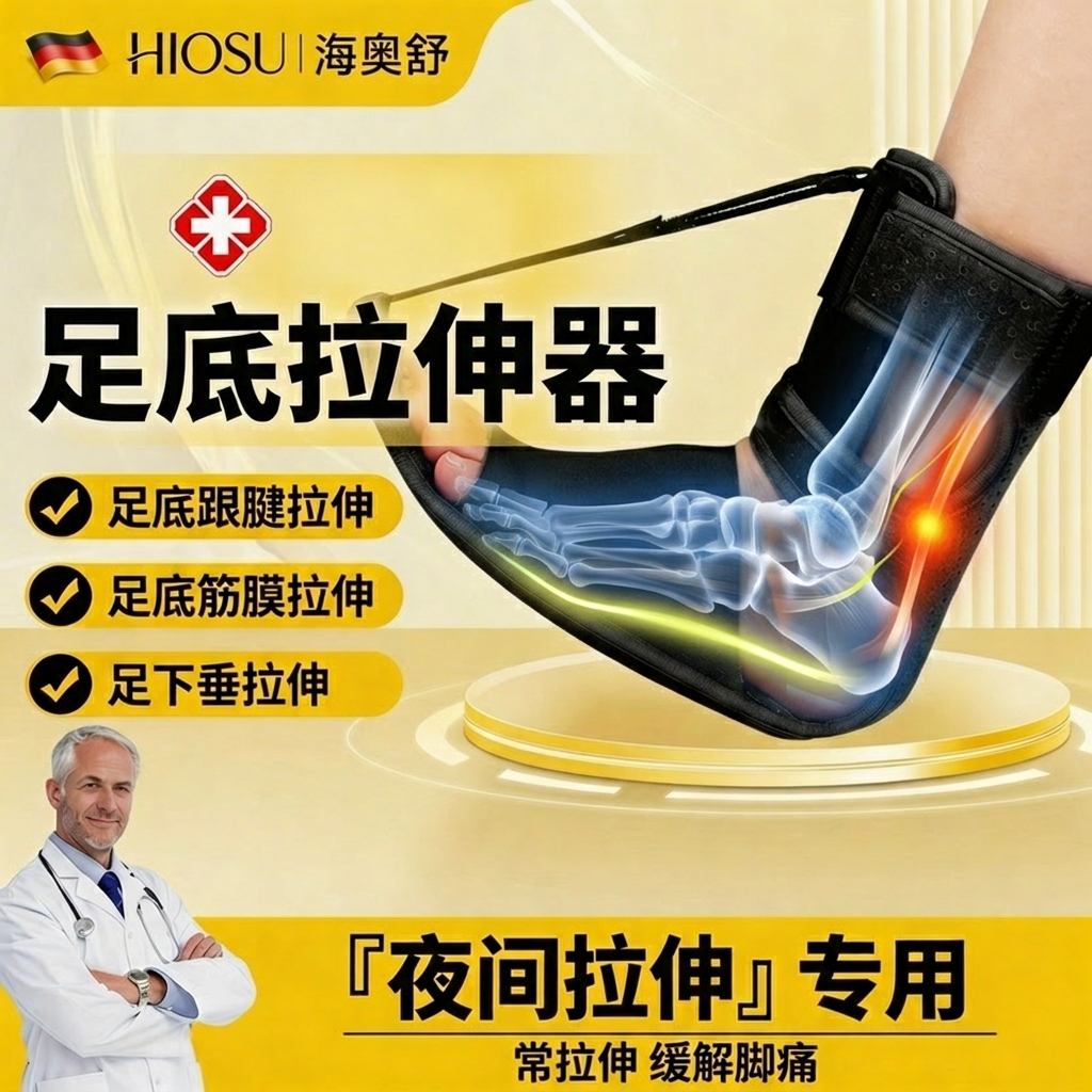 足底筋膜拉筋板夜用夹板炎下垂矫形器筋板跟腱拉伸器固定器脚底