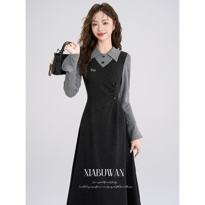 夏不晚法式覆古针织洋装