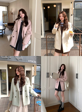 Even一雯【韩剧女一】韩系高智感秋冬含羊毛厚款精致毛呢西装外套