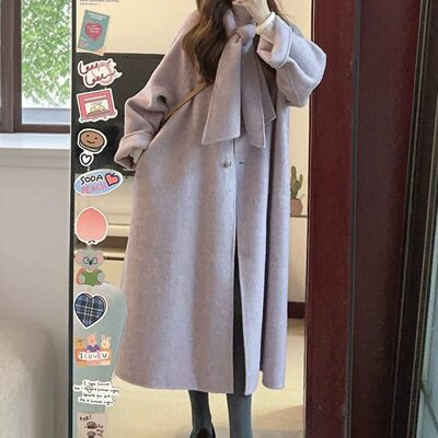 韩系廓形毛呢大衣女秋冬