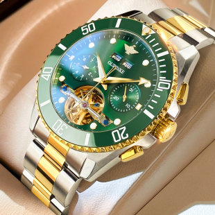 镂空陀飞轮防水全自动机械名表十大 手表男款 瑞士正品 牌绿水鬼男士