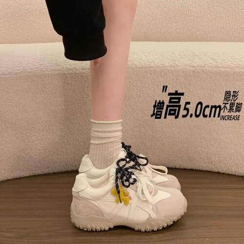 软牛皮内增高5CM德训女鞋