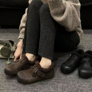 女鞋尤加利加棉加厚防滑百搭保暖勃肯鞋女2025新款休闲加绒棉鞋女