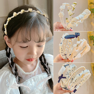 儿童超仙甜美发箍小女孩防滑夏季 高端发卡女童公主风仙气珍珠头箍