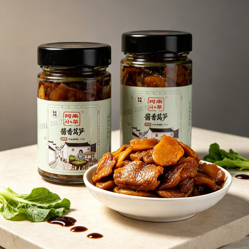 安徽芜湖脆酱瓜小菜农家菜酱香莴笋嘎嘣脆酱菜翡翠莴笋250克*1罐