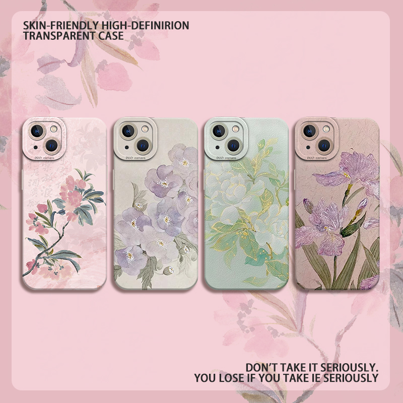 适用opporeno14pro手机壳K13x鸢尾花12新款11紫色9小众findX8新中式realme真我Neo7国风GT6女款5保护9/3套十+