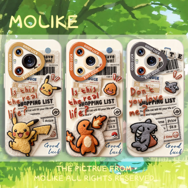 毛绒宝可梦适用华为pura80手机壳mate70pro皮卡丘nova14新款13硅胶12荣耀400耿鬼300男200/x60/50/magic8/7/6