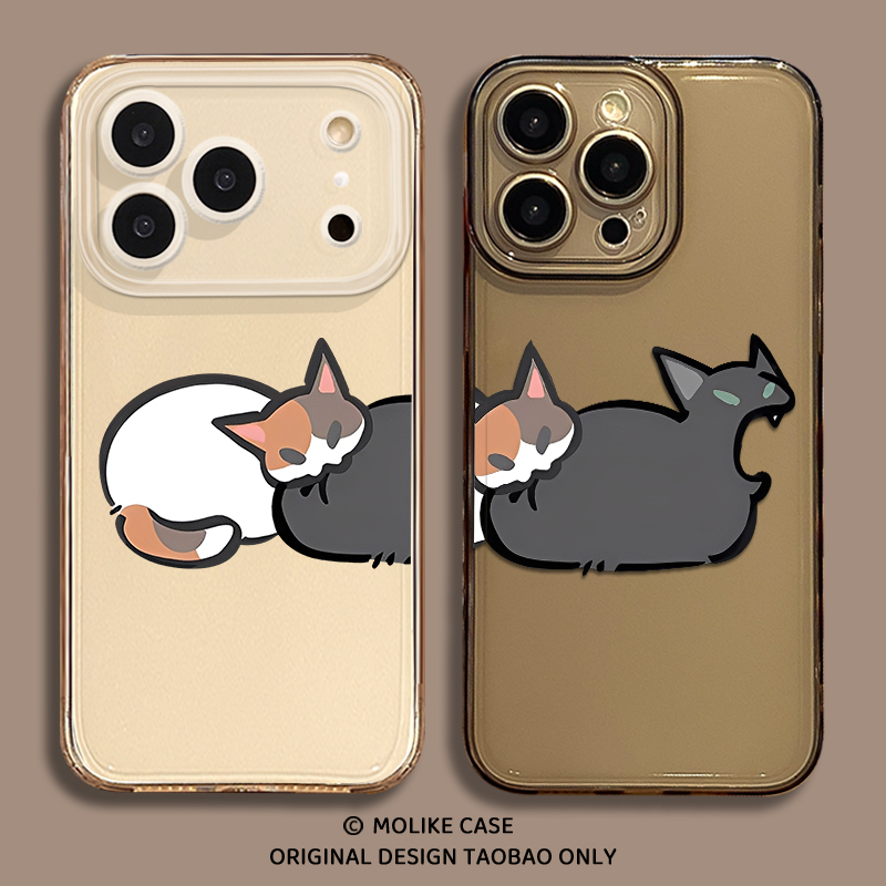 咬尾巴猫咪适用华为pura80手机壳mate70pro情侣nova14新款13小猫12荣耀400透明300小众200/x60/50/magic8/7/6