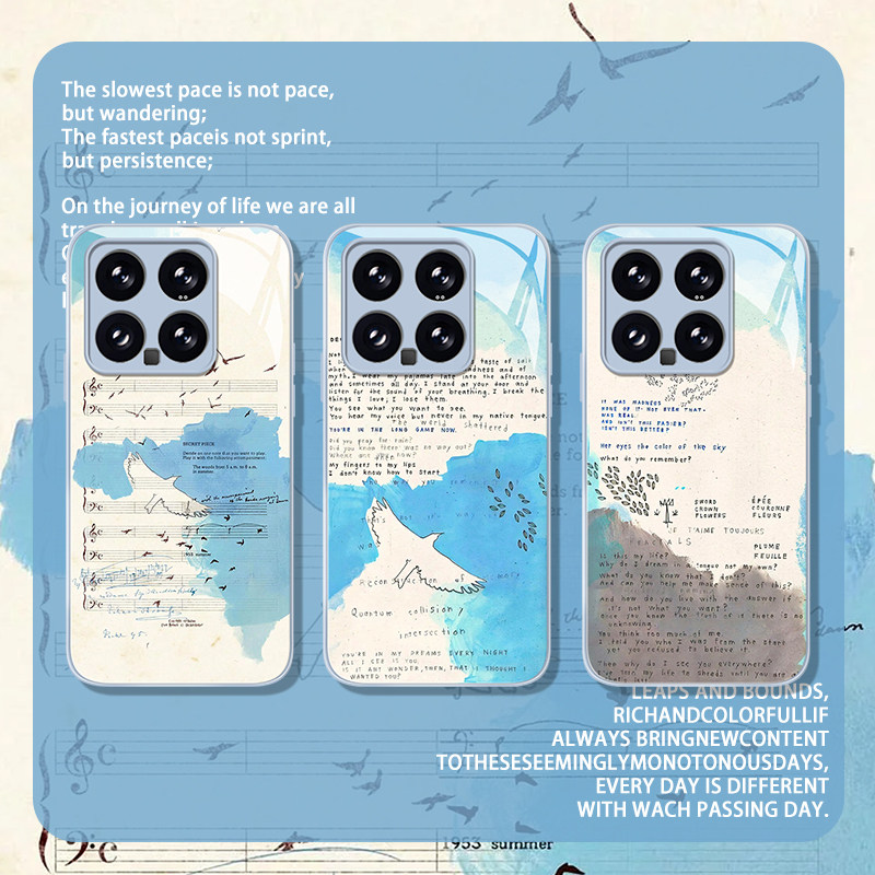 适用小米17promax手机壳16自由的诗经15ultra玻璃14五线谱13红米k80乐谱70音符60新款50至尊版note12套