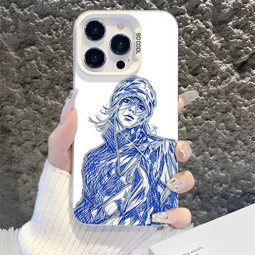 jojo乔尼适用苹果17promax手机壳iPhone16奇妙冒险15新款14动漫13mini镭射12线稿11二次元x磨砂xr防摔xs男8/7