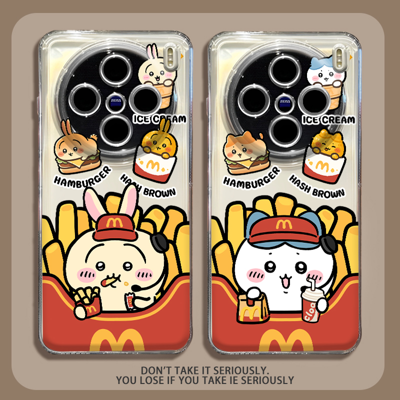 M记Chiikawa适用vivox300pro手机壳vivox200mini乌萨奇x100s吉伊卡哇ultra薯条x90新款80透明70情侣60防摔套