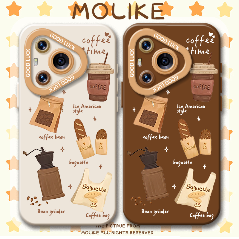 咖啡面包适用华为pura80手机壳mate70pro创意nova14新款13硅胶12荣耀400小众300高级200男x60女50/magic8/7/6