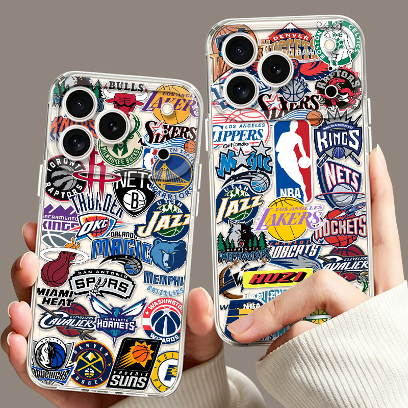 nba篮球队标适用苹果17promax手机壳iPhone16徽章15新款14球星13mini透明12湖人11勇士x男生xr高级感xs软8套7图片
