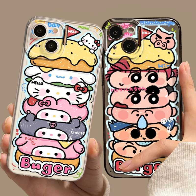 适用华为手机壳汉堡小新三丽鸥套