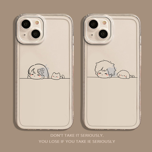 全机型手机壳情侣卡通线条硅胶