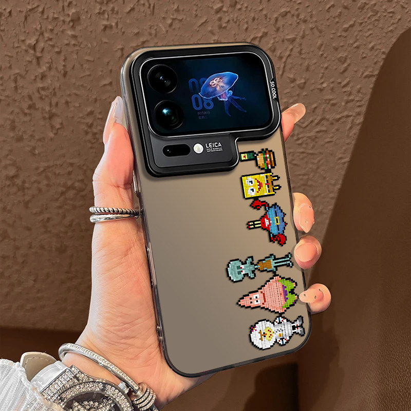 像素海绵宝宝适用小米17promax手机壳15ultra男生14新款13红米k90男款80卡通70动漫60至尊版50男士note12外11